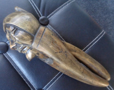 Vintage Wood Treen Nut Cracker - OLD MAN in Glasses  -  Superb Carving number 2