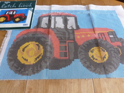 Tractor latch hook rug - tractor, printed