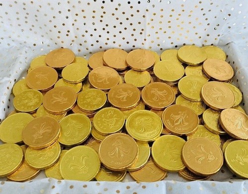 Gold coins milk chocolate - gold,