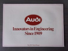AUDI RANGE orig 1982 1983 UK Mkt Sales Brochure - 80 100 Coupe Quattro Rally Car