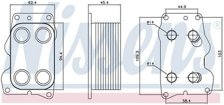Nissens engine oil cooler for - oil,