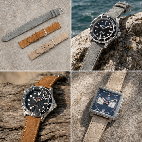Handmade suede leather watch - handmade,
