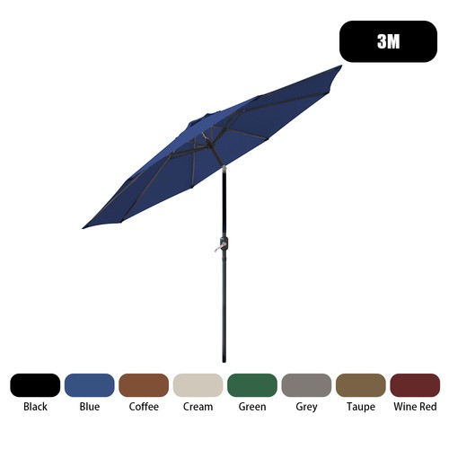Round garden parasol patio - 3m,