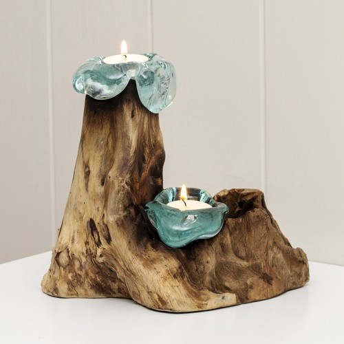 Tall molten glass candle - molten,