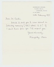 Kingsley Amis Autograph Letter