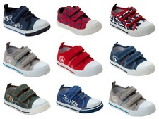 BOYS KIDS TRAINERS CANVAS