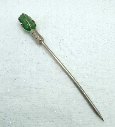 Antique green jade stick - green,
