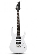 White 6-String Electric Guitar Beginner Kit with 20W Amp, Bag, Strap