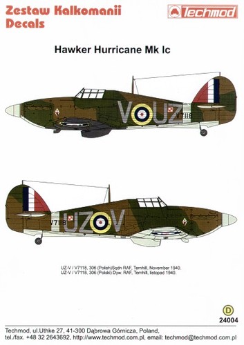 Techmod tm24004 hawker - techmod, 1:24
