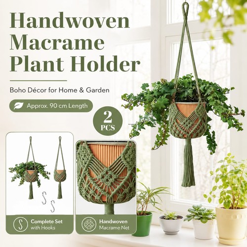 Boho hanging plant holders - hanging,