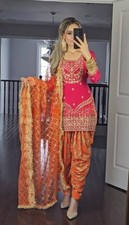 Dhoti Top Salwar Kameez Party Wear Dress Bollywood Suit Pakistani Indian Wedding