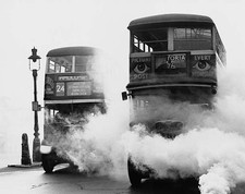 Double-decker buses drive