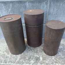 tin can tea caddy old tool