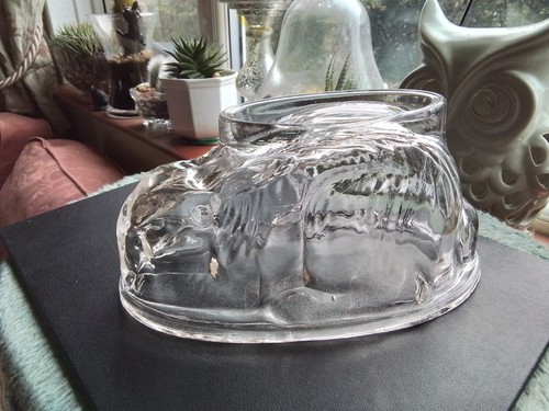 Vintage glass rabbit jelly - vintage,