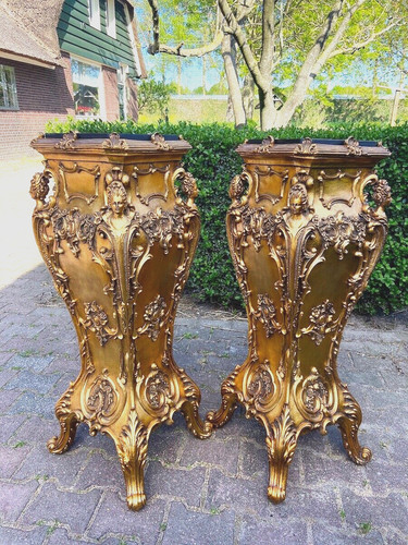 Pedestals pair italian baroque - pedestals,