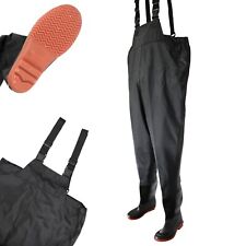 Black Pond Chest Waders Waterproof PVC Adjustable Suspenders UK Size 6-11 Unisex