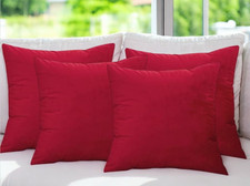 Set of 4 FILLED Cushions Red