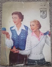 ORIGINAL VINTAGE POPPLETON'S KNITTING PATTERN No. 1010 WAISTCOAT Cardigan