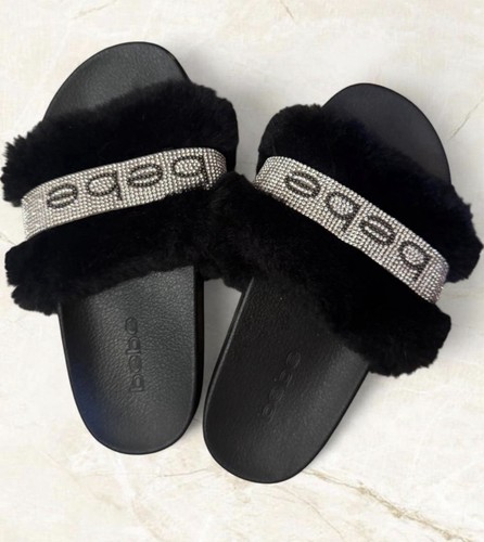 Bebe fuzzy glamcore slippers - glamcore,