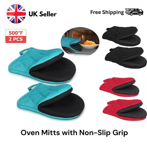 Pair short oven mitts - mitts,