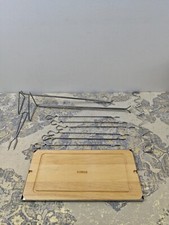 Tower T932012 Outdoor Living 6 Piece Hanging Skewers Set with Stand, Non-Stick, 