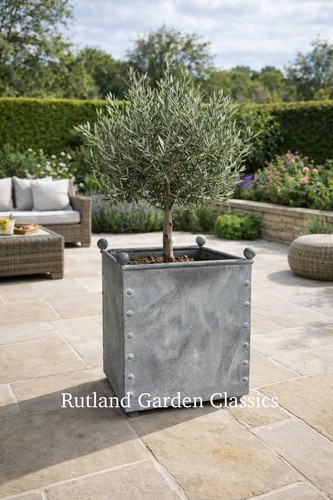 Galvanised riveted planter - ,