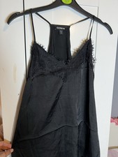 Black Lace And Silk Cami Y2K
