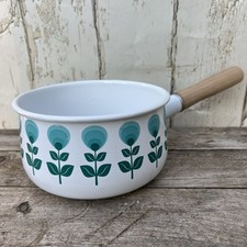 Vintage Retro Enamel Saucepan Camping Campervan