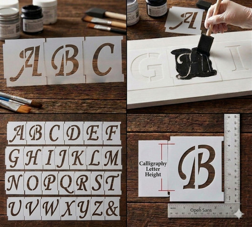 Alphabet letter stencils - alphabet, set
