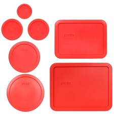Pyrex 7 Lid Red Bundle for