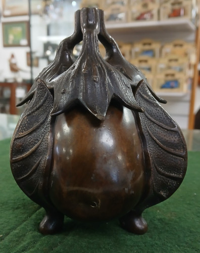 Antique japanese bronze egg - antique,