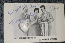 Dusty Springfield/Springfields Signed Philips Records Promo Card 1961