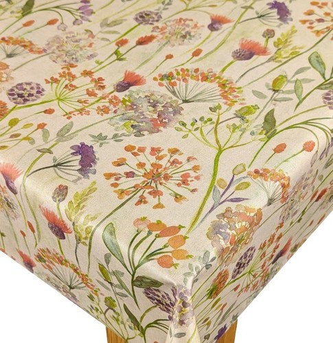 Watercolour flowers cotton pvc - watercolour,
