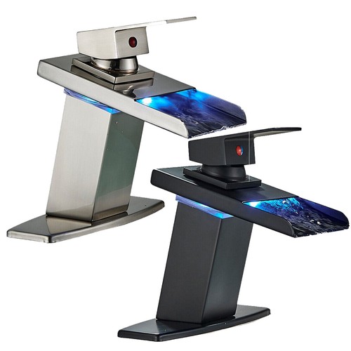 Led bathroom faucet - bathroom, waterfall