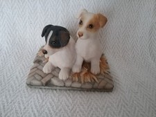 Vintage Teviotdale Jack Russel Puppies Figure Ornament Hawick Scotland 1986
