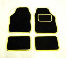PROTON SATRIA (2000-2003) UNIVERSAL Car Floor Mats Black & YELLOW