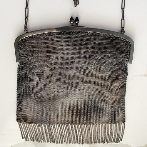 Antique art deco silver chain - antique,
