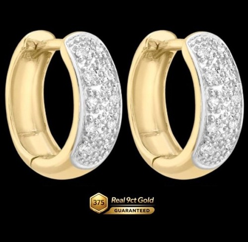9ct diamond huggie earrings - huggie,