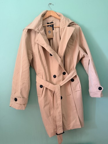Women beige trench coat - beige,