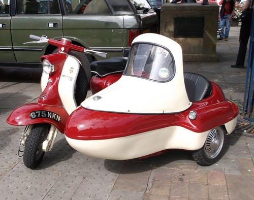 Scooter with rare sidecar - scooter,