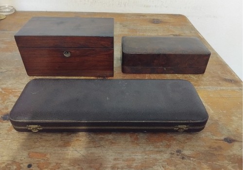 Antique boxes oak tea caddy - 3,