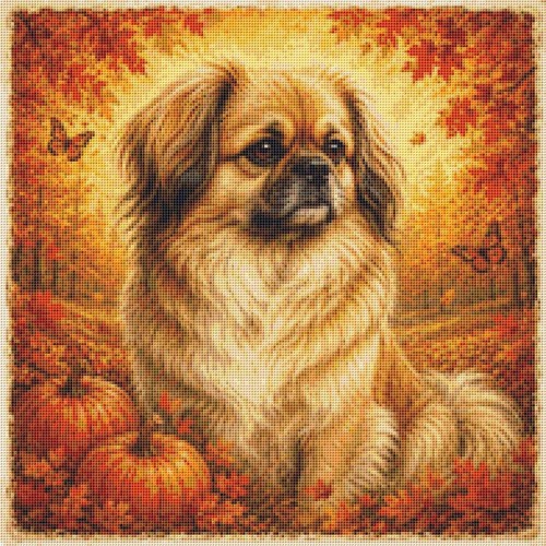 Tibetan spaniel puppy - tibetan, in