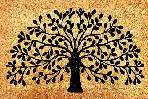 Tree life coir door mat - life,