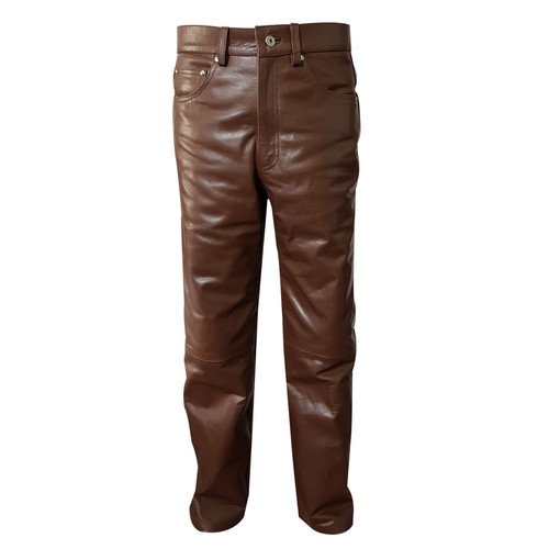 Mens brown cow leather - mens, pants