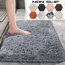 Non-Slip Bath Mat Extra Large Shaggy Bathroom Rug Water Absorbent Toilet Mats UK