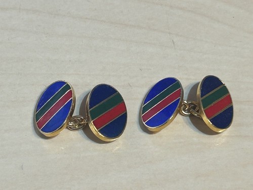 Black watch enamel cufflinks - black,