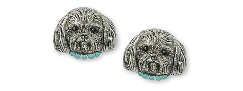 Shih tzu cufflinks sterling - shih,