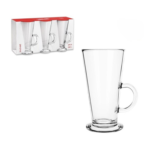 Latte glass mug set - 3, 270ml