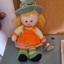 hand knitted Sally Scarecrow