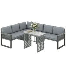 Outsunny 4 Piece Rattan Garden